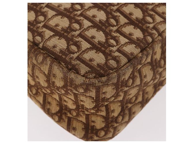 Bolsa Boston Christian Dior Trotter Canvas Marrom Ouro Autêntica 189366 Dourado - vista 10