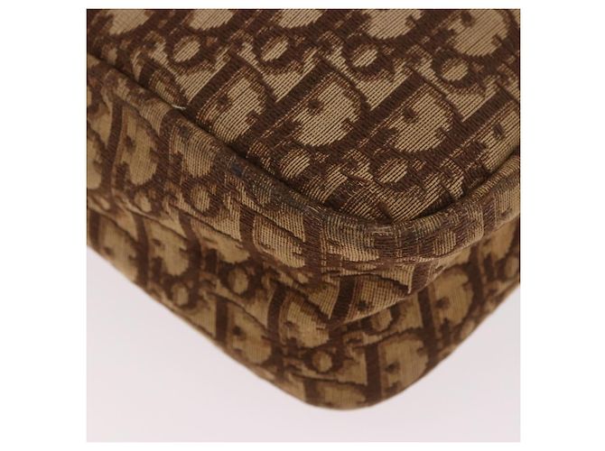 Bolsa Boston Christian Dior Trotter Canvas Marrom Ouro Autêntica 189366 Dourado - vista 11