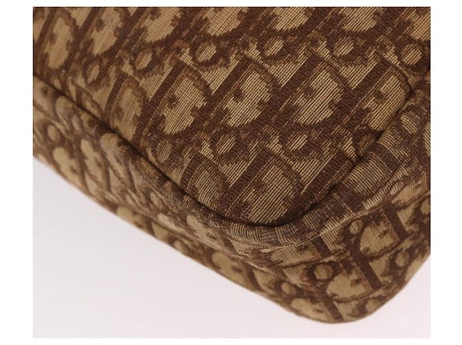 Bolsa Boston Christian Dior Trotter Canvas Marrom Ouro Autêntica 189366 Dourado - vista 13
