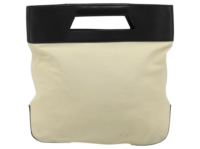Borsa a mano LOEWE in tela e pelle beige oro Auth hk3797 D'oro - vista 13