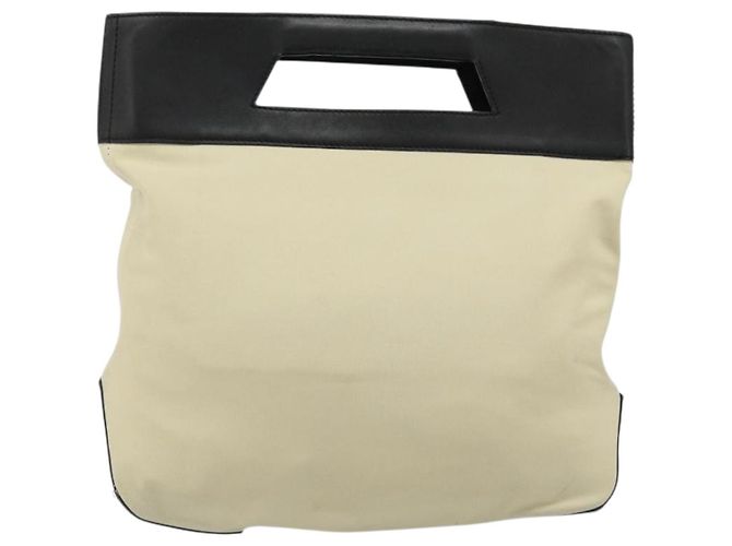 Borsa a mano LOEWE in tela e pelle beige oro Auth hk3797 D'oro - vista 2