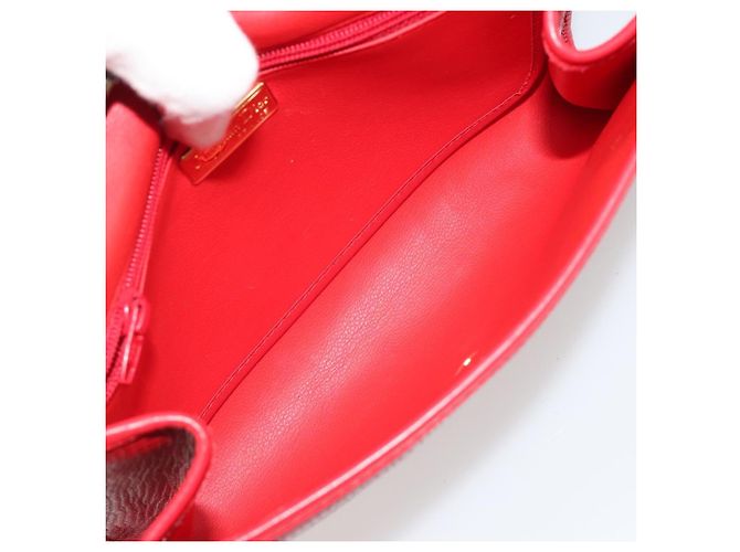 Borsa a Spalla Christian Dior in Pelle Rossa Oro Auth BA13488 Rosso D'oro - vista 17