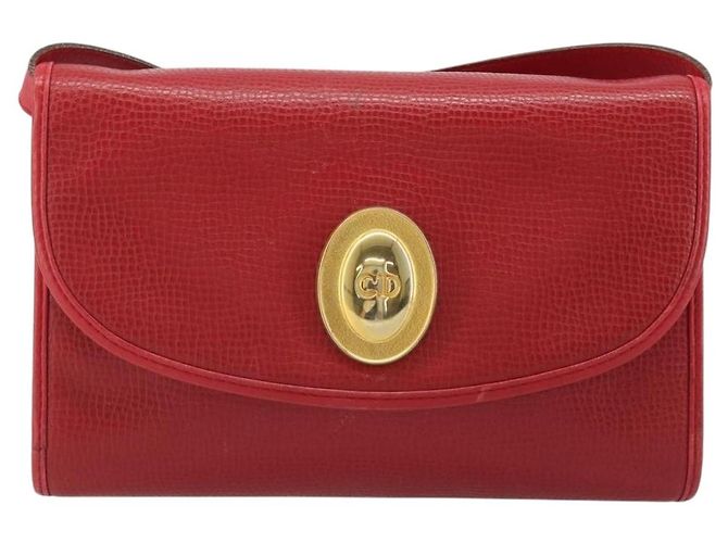 Borsa a Spalla Christian Dior in Pelle Rossa Oro Auth BA13488 Rosso D'oro - vista 2