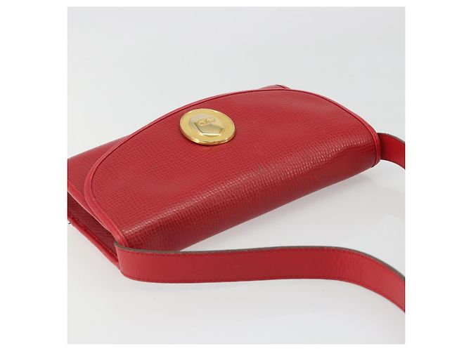 Borsa a Spalla Christian Dior in Pelle Rossa Oro Auth BA13488 Rosso D'oro - vista 6