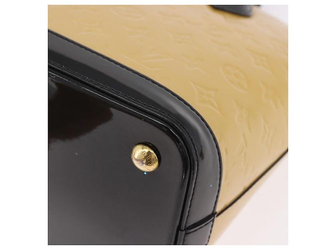 LOUIS VUITTON Bolso Tote Monogram Vernis Lockit PM Beige Negro M90251 Auth ka4865 - vista 16