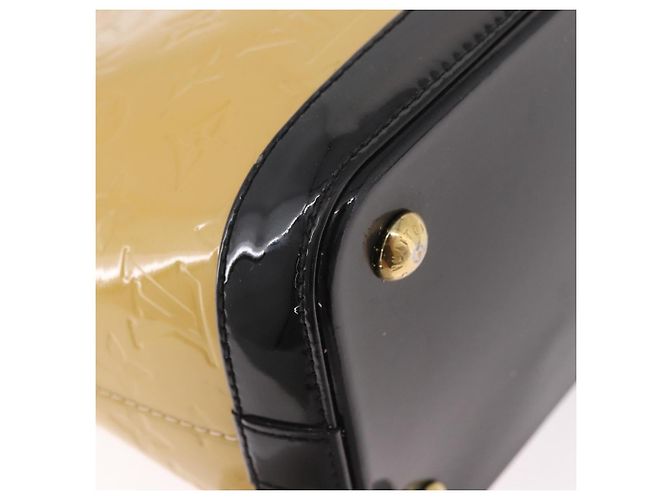 LOUIS VUITTON Bolso Tote Monogram Vernis Lockit PM Beige Negro M90251 Auth ka4865 - vista 17