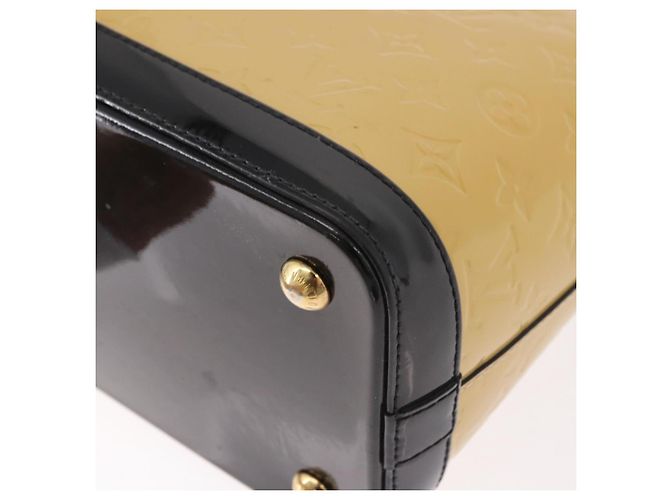 LOUIS VUITTON Bolso Tote Monogram Vernis Lockit PM Beige Negro M90251 Auth ka4865 - vista 18