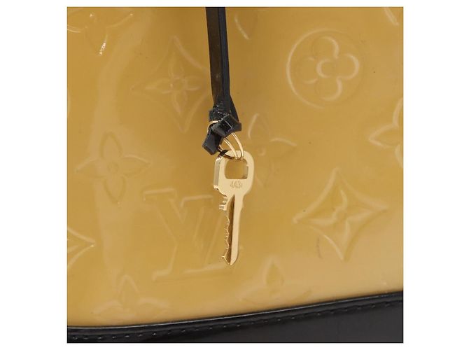LOUIS VUITTON Bolso Tote Monogram Vernis Lockit PM Beige Negro M90251 Auth ka4865 - vista 20