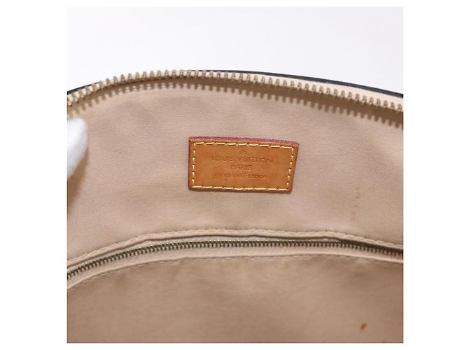 LOUIS VUITTON Bolso Tote Monogram Vernis Lockit PM Beige Negro M90251 Auth ka4865 - vista 21