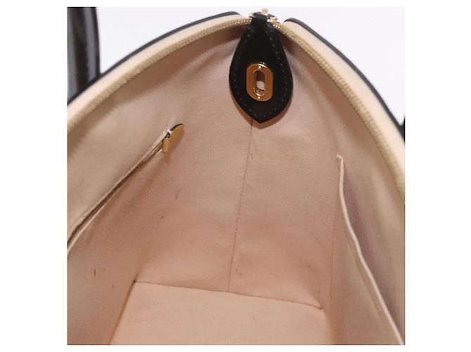 LOUIS VUITTON Bolso Tote Monogram Vernis Lockit PM Beige Negro M90251 Auth ka4865 - vista 22