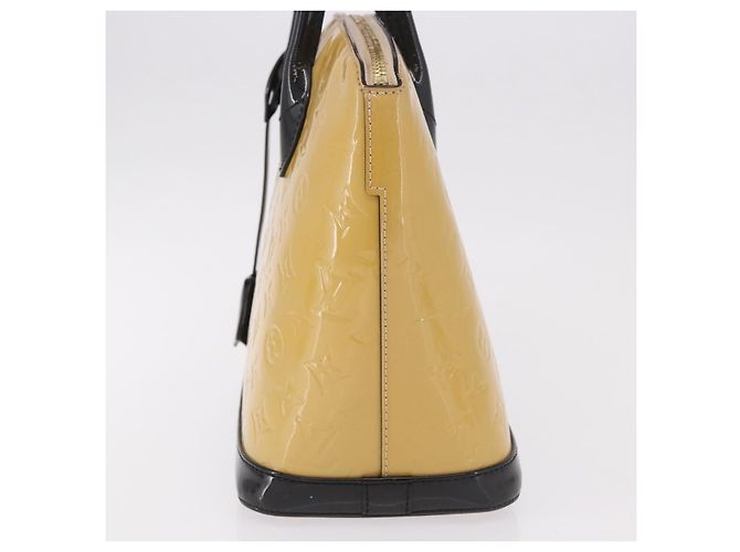 LOUIS VUITTON Bolso Tote Monogram Vernis Lockit PM Beige Negro M90251 Auth ka4865 - vista 3