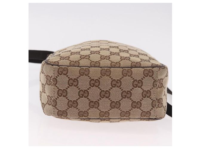 Borsa a Spalla GUCCI GG Canvas Beige Argento 122759 Auth 188226A - vista 10