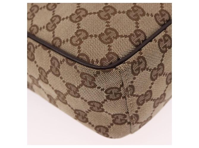 Borsa a Spalla GUCCI GG Canvas Beige Argento 122759 Auth 188226A - vista 11