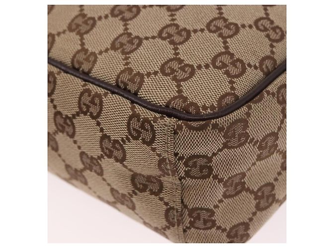 Borsa a Spalla GUCCI GG Canvas Beige Argento 122759 Auth 188226A - vista 12