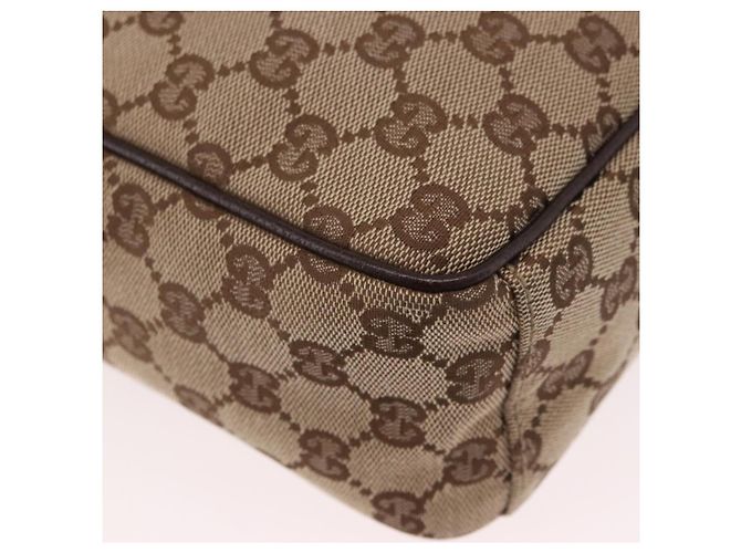 Borsa a Spalla GUCCI GG Canvas Beige Argento 122759 Auth 188226A - vista 13