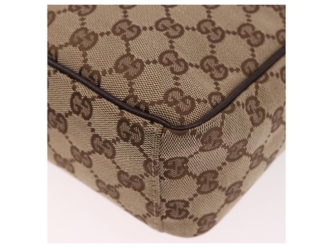Borsa a Spalla GUCCI GG Canvas Beige Argento 122759 Auth 188226A - vista 14