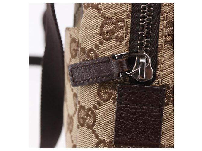 Borsa a Spalla GUCCI GG Canvas Beige Argento 122759 Auth 188226A - vista 15