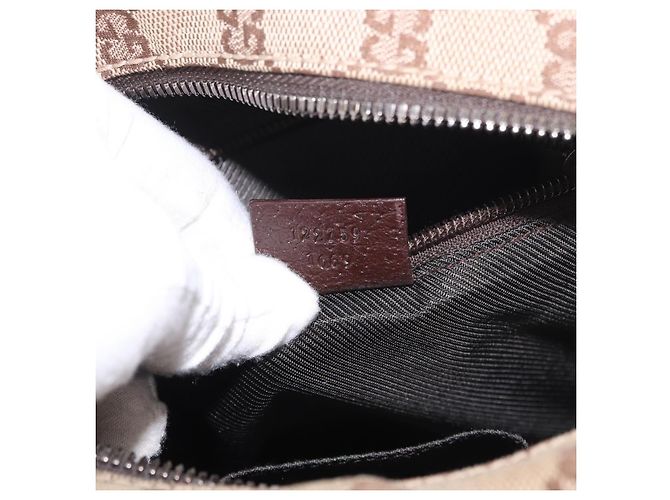 Borsa a Spalla GUCCI GG Canvas Beige Argento 122759 Auth 188226A - vista 24