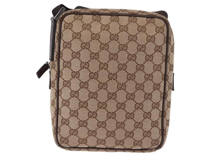 Borsa a Spalla GUCCI GG Canvas Beige Argento 122759 Auth 188226A - vista 4