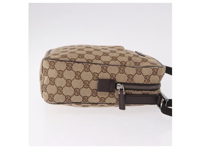 Borsa a Spalla GUCCI GG Canvas Beige Argento 122759 Auth 188226A - vista 5