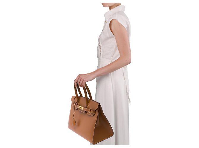 Hermès Borsa HERMES Birkin 30 in Pelle Oro - 103685 D'oro - vista 13