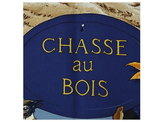 Hermès HERMES Carré 90 Schal "CHASSE au BOIS" Seide Navy Auth yk20604M Marineblau - Ansicht 11