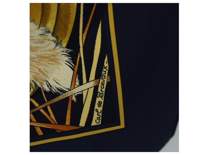Hermès HERMES Carré 90 Schal "CHASSE au BOIS" Seide Navy Auth yk20604M Marineblau - Ansicht 13