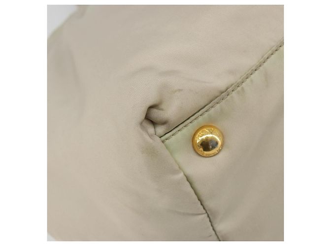 Borsa Tote PRADA Nylon Grigio Oro Auth hk3823 Marrone D'oro - vista 14