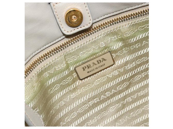 Borsa Tote PRADA Nylon Grigio Oro Auth hk3823 Marrone D'oro - vista 18