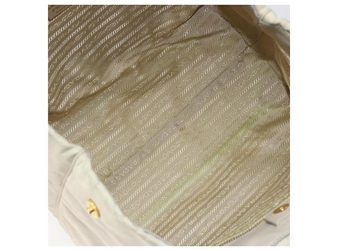 Borsa Tote PRADA Nylon Grigio Oro Auth hk3823 Marrone D'oro - vista 19