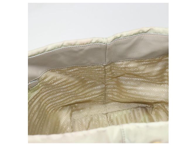Borsa Tote PRADA Nylon Grigio Oro Auth hk3823 Marrone D'oro - vista 20