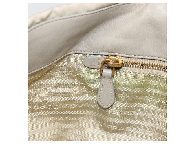 Borsa Tote PRADA Nylon Grigio Oro Auth hk3823 Marrone D'oro - vista 22