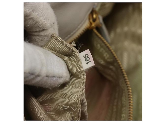 Borsa Tote PRADA Nylon Grigio Oro Auth hk3823 Marrone D'oro - vista 26