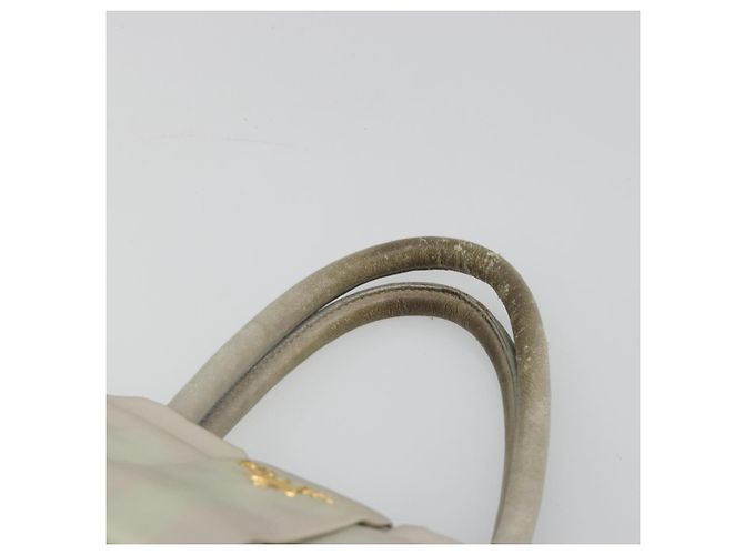 Borsa Tote PRADA Nylon Grigio Oro Auth hk3823 Marrone D'oro - vista 8