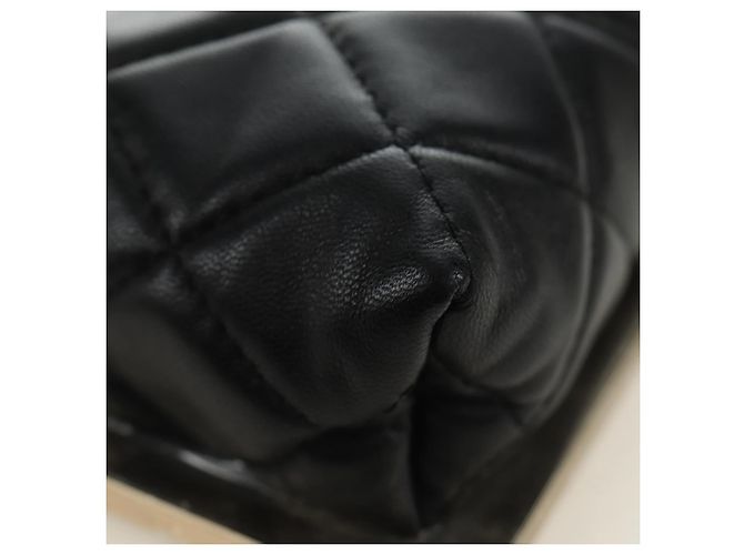 Borsa a Spalla CHANEL Chain Matelasse in Pelle di Agnello Nera e Oro CC Auth 187603SAM Nero D'oro - vista 10