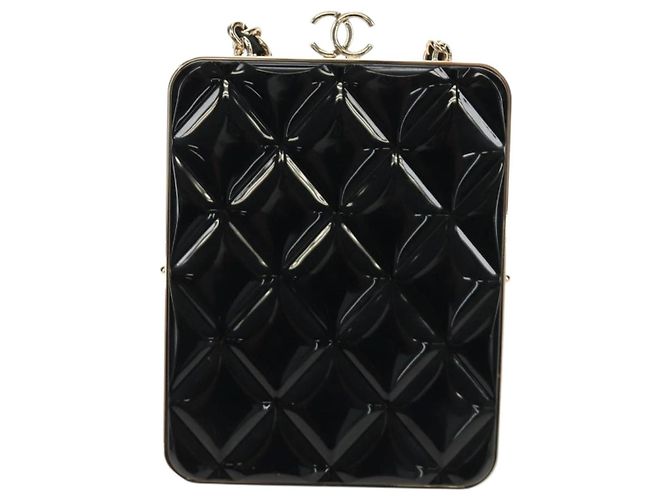 Borsa a Spalla CHANEL Chain Matelasse in Pelle di Agnello Nera e Oro CC Auth 187603SAM Nero D'oro - vista 3