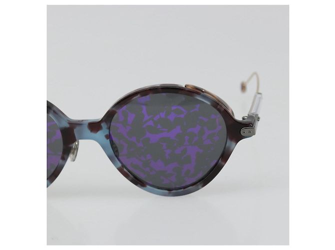 Occhiali da Sole Christian Dior Plastica Grigio Oro Argento Auth hk3838 Marrone D'oro - vista 7