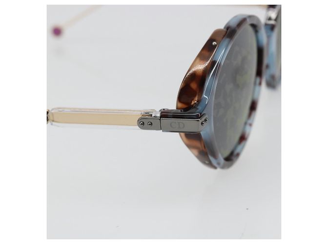 Occhiali da Sole Christian Dior Plastica Grigio Oro Argento Auth hk3838 Marrone D'oro - vista 8