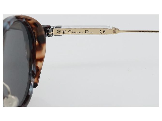 Occhiali da Sole Christian Dior Plastica Grigio Oro Argento Auth hk3838 Marrone D'oro - vista 9