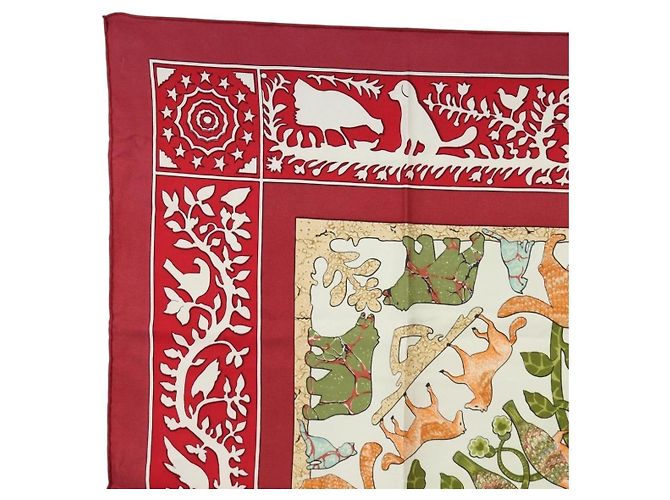 Hermès HERMES Carré 90 Seidentuch Rot Authentisch mr2616 - Ansicht 2