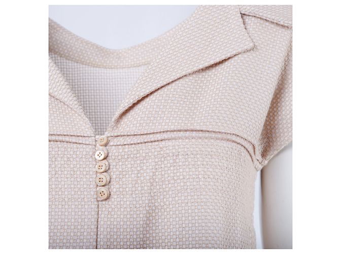 Abito camicia a trapezio Miu Miu Beige - vista 4