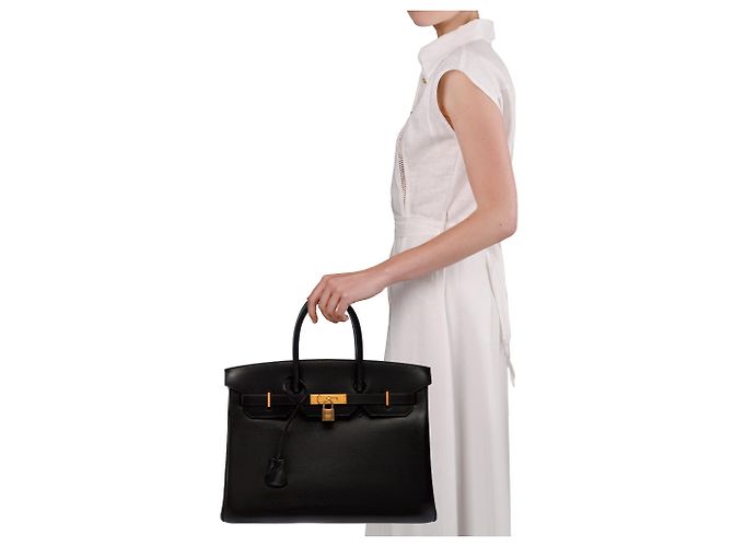 Hermès Borsa HERMES Birkin 35 in Pelle Nera - 103674 Nero - vista 13