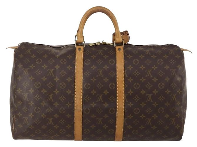 LOUIS VUITTON Monogram Keepall 55 Boston Bag M41424 LV Auth 188507 - view 3