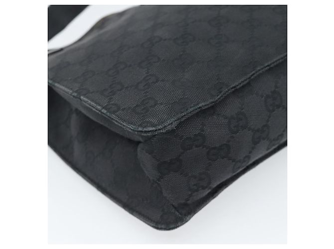 Borsa a Spalla GUCCI GG Canvas Nera Argento 120841 Auth 188960A Nero - vista 11