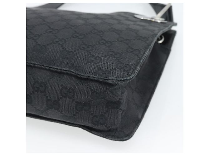 Borsa a Spalla GUCCI GG Canvas Nera Argento 120841 Auth 188960A Nero - vista 12