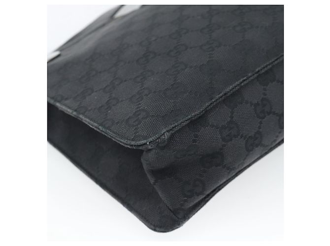 Borsa a Spalla GUCCI GG Canvas Nera Argento 120841 Auth 188960A Nero - vista 13