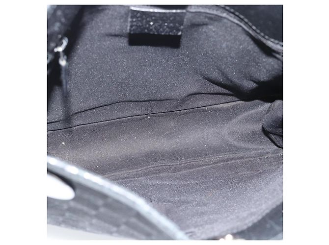 Borsa a Spalla GUCCI GG Canvas Nera Argento 120841 Auth 188960A Nero - vista 15