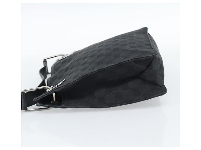 Borsa a Spalla GUCCI GG Canvas Nera Argento 120841 Auth 188960A Nero - vista 4