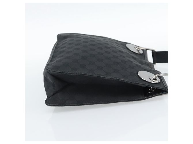 Borsa a Spalla GUCCI GG Canvas Nera Argento 120841 Auth 188960A Nero - vista 5