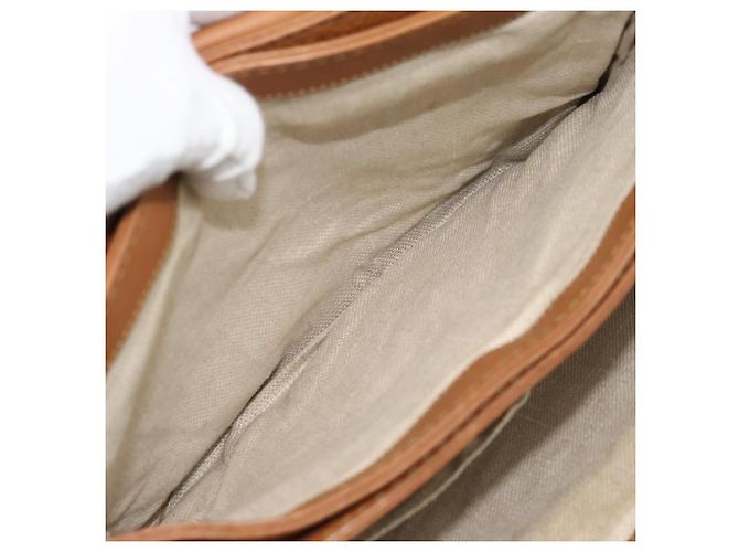 Borsa a Spalla GUCCI GG Canvas Beige Oro 257024 Auth ka4943V D'oro - vista 20